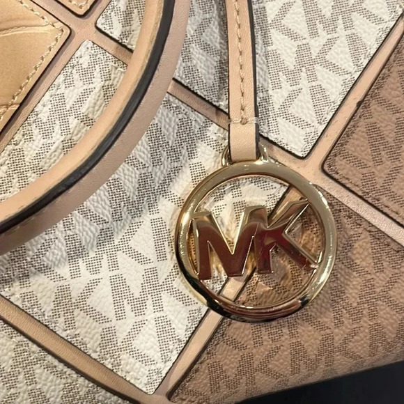 NWT Michael Kors Daria Buff Leather Diamond Pattern Large Satchel Bag Purse - Picture 5 of 16